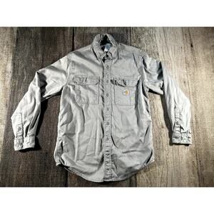 Carhartt FR Shirt Mens Gray Long Sleeve Button FRS003 GRY Cat 2 Fire Resistant